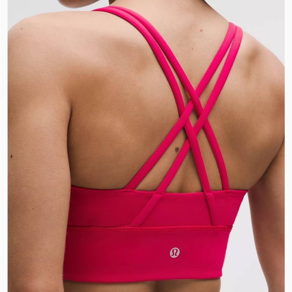 Pink Lululemon Energy Longline Bra